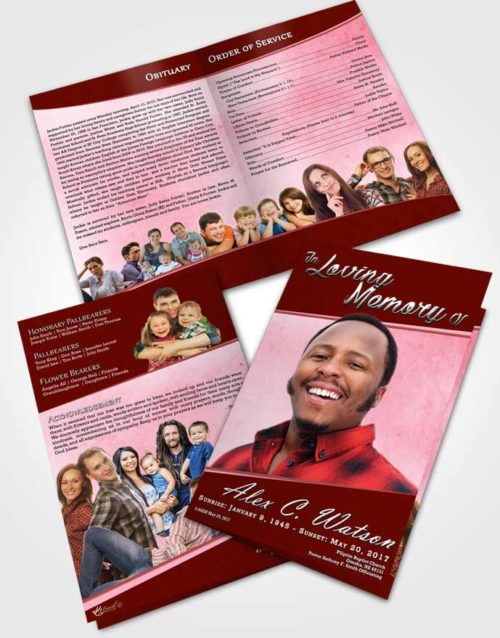 Bifold Order Of Service Obituary Template Brochure Ambient Vitality