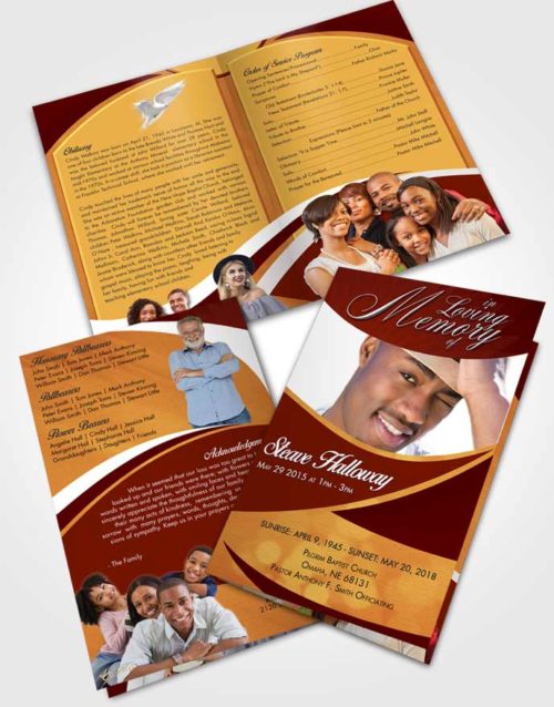 Bifold Order Of Service Obituary Template Brochure Beautiful Diligence