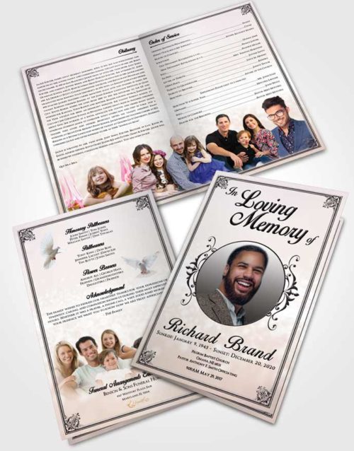 Bifold Order Of Service Obituary Template Brochure Collected Class Light