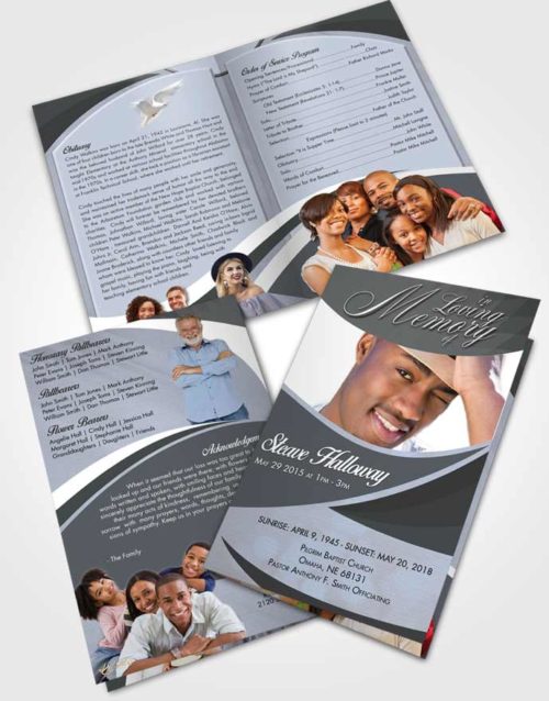 Bifold Order Of Service Obituary Template Brochure Collected Diligence