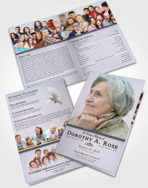 Bifold Order Of Service Obituary Template Brochure Collected Tolerance