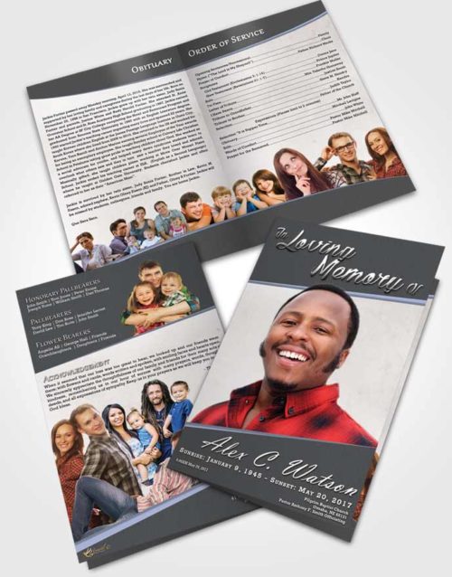 Bifold Order Of Service Obituary Template Brochure Collected Vitality