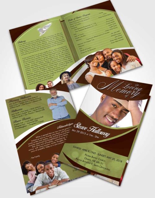 Bifold Order Of Service Obituary Template Brochure Composed Diligence