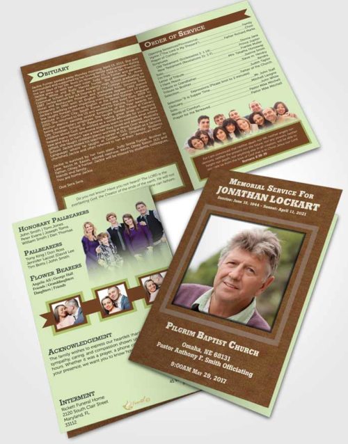 Bifold Order Of Service Obituary Template Brochure Composed Intensity