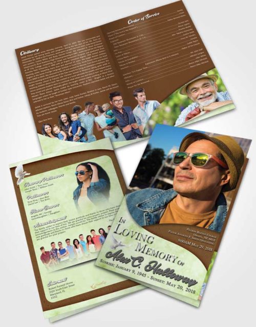 Bifold Order Of Service Obituary Template Brochure Composed Peace of Mind