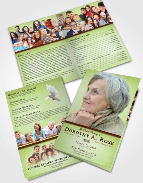 Bifold Order Of Service Obituary Template Brochure Composed Tolerance