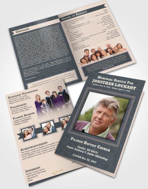 Bifold Order Of Service Obituary Template Brochure Cordial Intensity