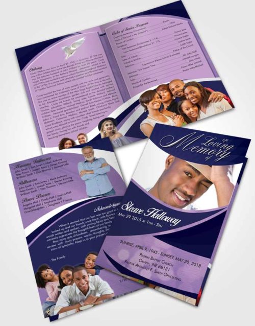 Bifold Order Of Service Obituary Template Brochure Dazzling Diligence