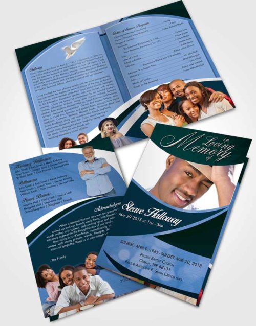 Bifold Order Of Service Obituary Template Brochure Devoted Diligence