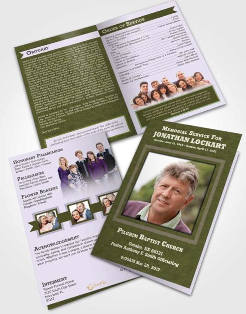 Bifold Order Of Service Obituary Template Brochure Devoted Intensity