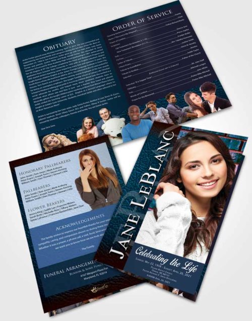 Bifold Order Of Service Obituary Template Brochure Devoted Passion
