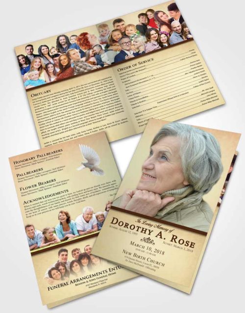 Bifold Order Of Service Obituary Template Brochure Early Tolerance