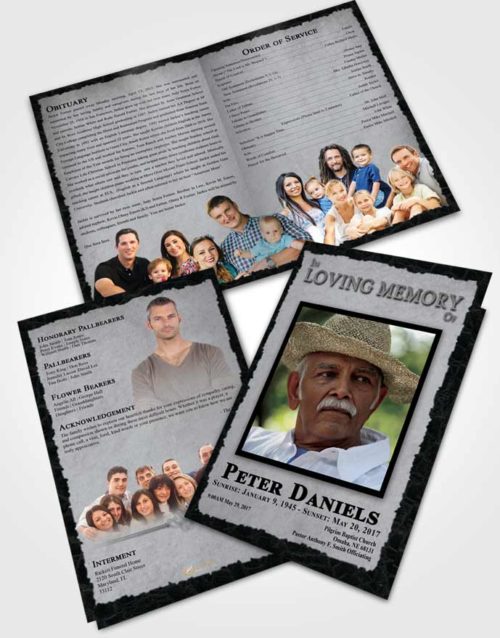 Bifold Order Of Service Obituary Template Brochure Essential Outback