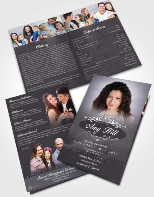 Bifold Order Of Service Obituary Template Brochure Evening Sympathy