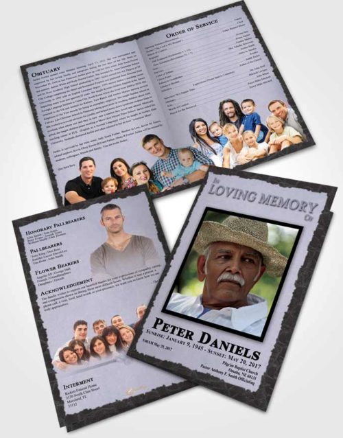 Bifold Order Of Service Obituary Template Brochure Graceful Outback