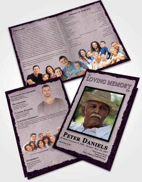 Bifold Order Of Service Obituary Template Brochure Loyal Outback