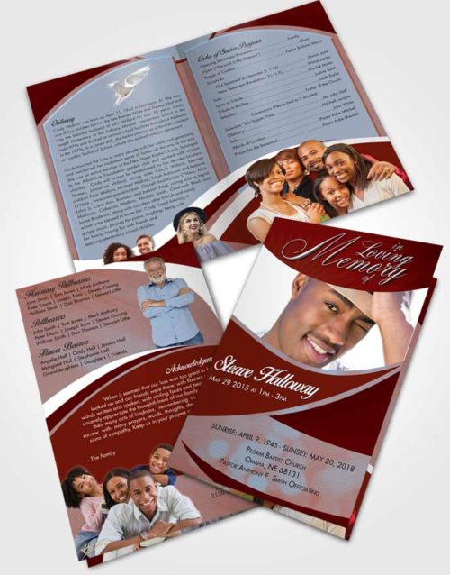 Bifold Order Of Service Obituary Template Brochure Lustrous Diligence
