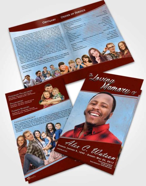 Bifold Order Of Service Obituary Template Brochure Lustrous Vitality
