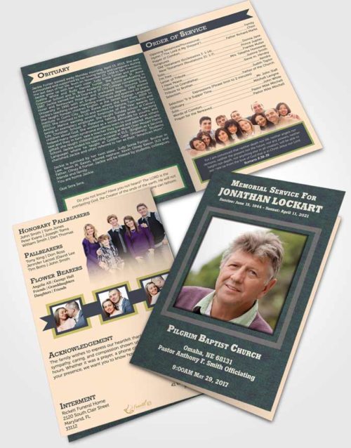Bifold Order Of Service Obituary Template Brochure Mellow Intensity