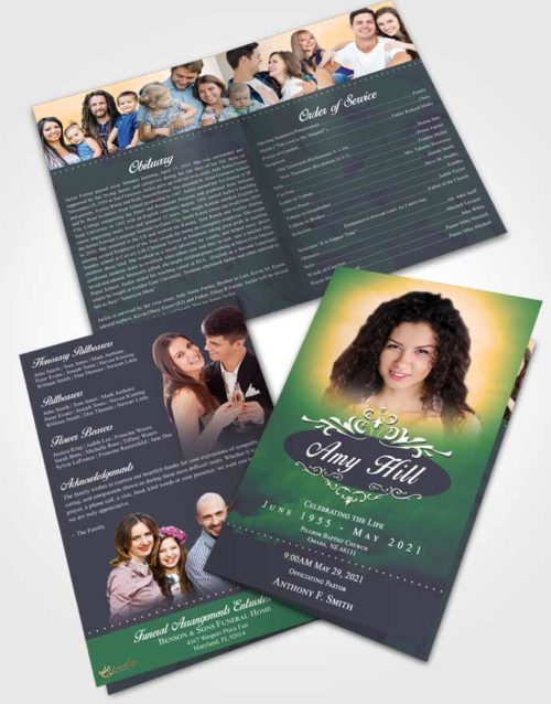 Bifold Order Of Service Obituary Template Brochure Mellow Sympathy