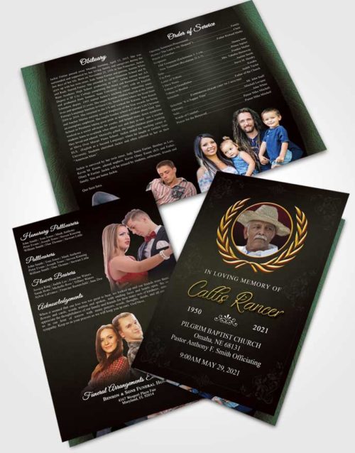 Bifold Order Of Service Obituary Template Brochure Morning Desire