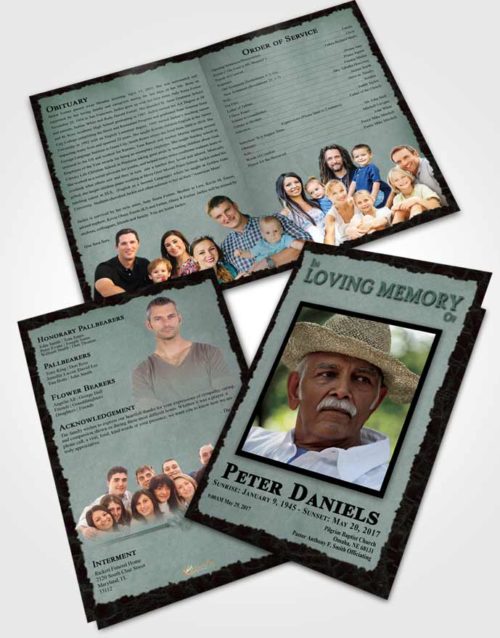 Bifold Order Of Service Obituary Template Brochure Morning Outback