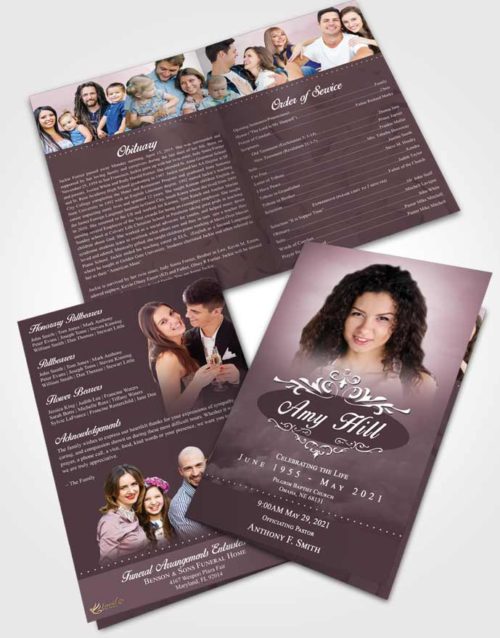 Bifold Order Of Service Obituary Template Brochure Morning Sympathy