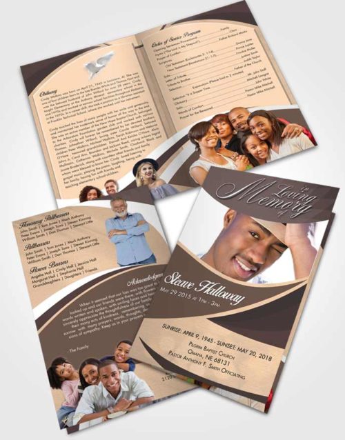 Bifold Order Of Service Obituary Template Brochure Mystical Diligence