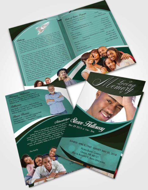 Bifold Order Of Service Obituary Template Brochure Passionate Diligence