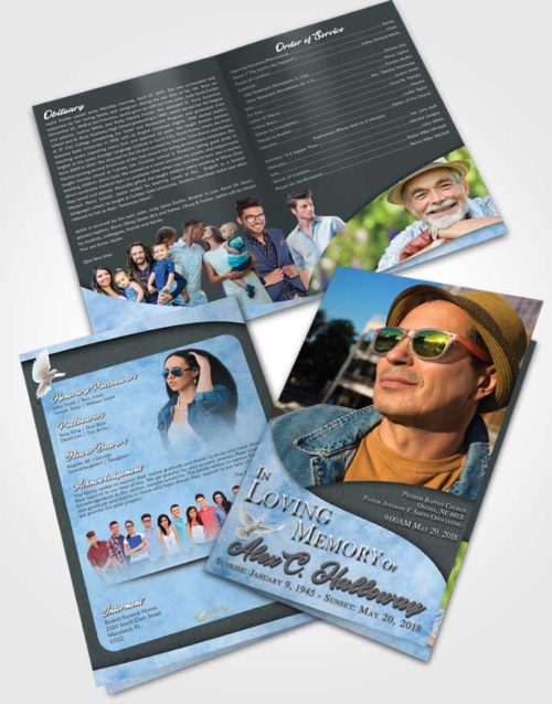 Bifold Order Of Service Obituary Template Brochure Passionate Peace of Mind