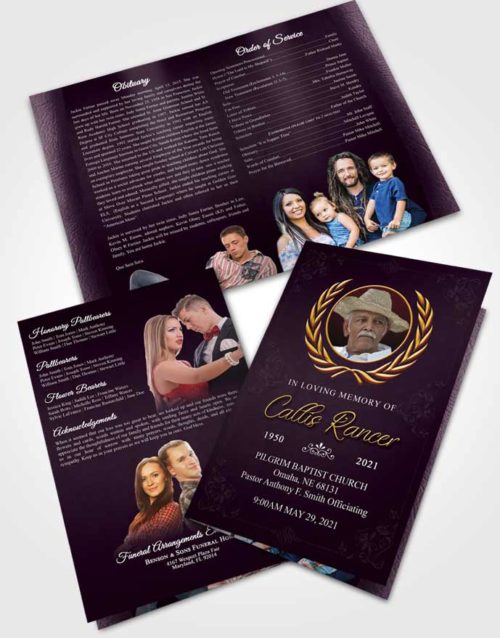 Bifold Order Of Service Obituary Template Brochure Remarkable Desire