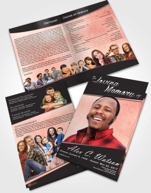 Bifold Order Of Service Obituary Template Brochure Simple Vitality