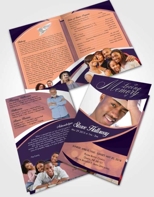 Bifold Order Of Service Obituary Template Brochure Smooth Diligence