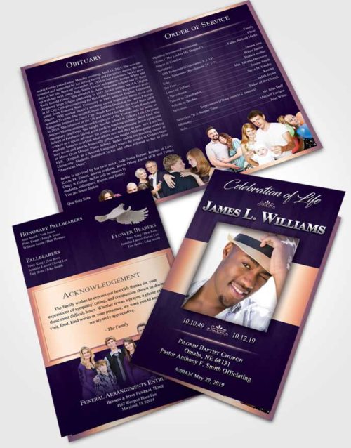 Bifold Order Of Service Obituary Template Brochure Smooth Force