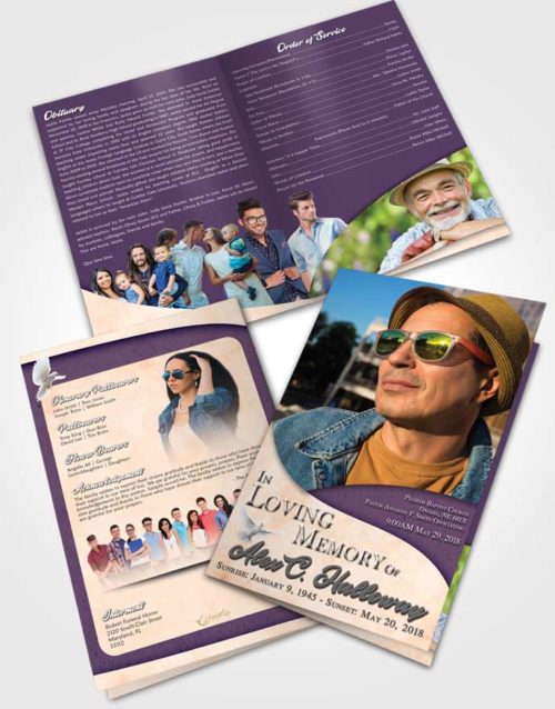 Bifold Order Of Service Obituary Template Brochure Smooth Peace of Mind