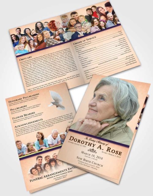 Bifold Order Of Service Obituary Template Brochure Smooth Tolerance