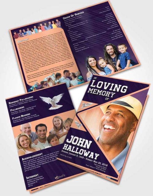 Bifold Order Of Service Obituary Template Brochure Smooth Vigor