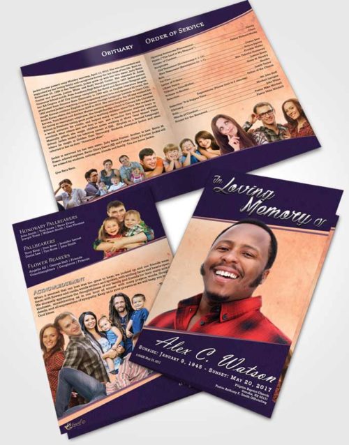 Bifold Order Of Service Obituary Template Brochure Smooth Vitality
