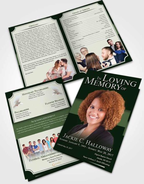 Bifold Order Of Service Obituary Template Brochure Spring Nobility