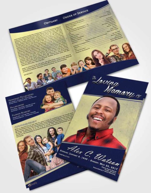 Bifold Order Of Service Obituary Template Brochure Spring Vitality