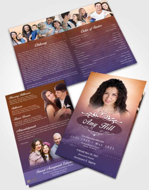 Bifold Order Of Service Obituary Template Brochure Steady Sympathy