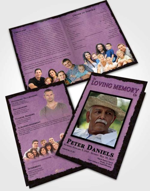 Bifold Order Of Service Obituary Template Brochure Tranquil Outback