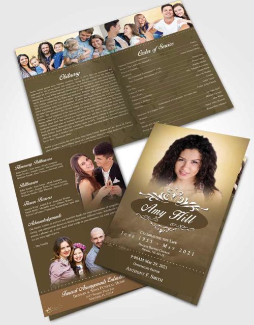 Bifold Order Of Service Obituary Template Brochure Tranquil Sympathy