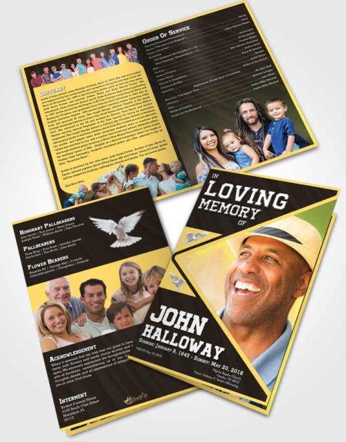 Bifold Order Of Service Obituary Template Brochure Tranquil Vigor