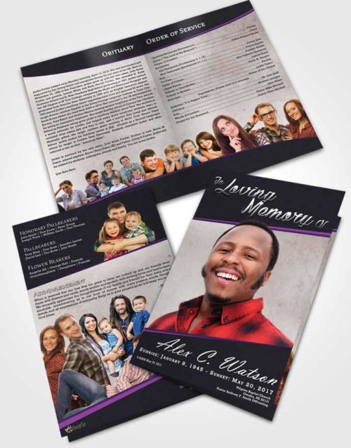 Bifold Order Of Service Obituary Template Brochure Tranquil Vitality