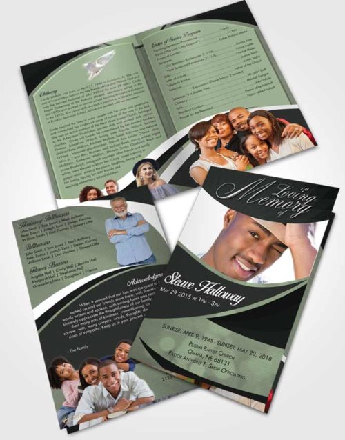 Bifold Order Of Service Obituary Template Brochure Welcoming Diligence