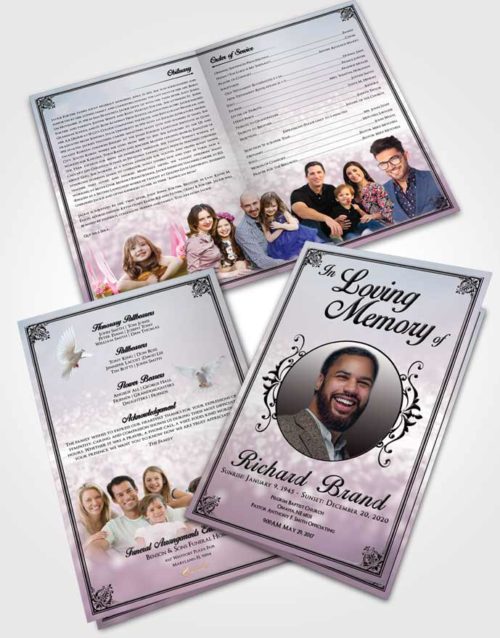Bifold Order Of Service Obituary Template Brochure Wholesome Class Light