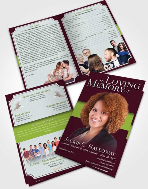 Bifold Order Of Service Obituary Template Brochure Wholesome Nobility