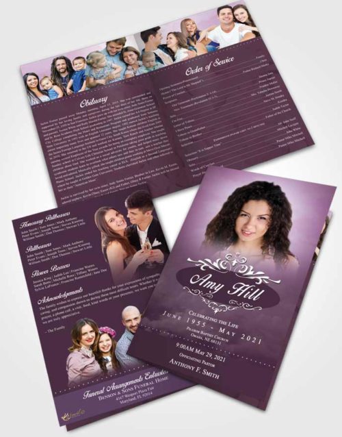 Bifold Order Of Service Obituary Template Brochure Wholesome Sympathy