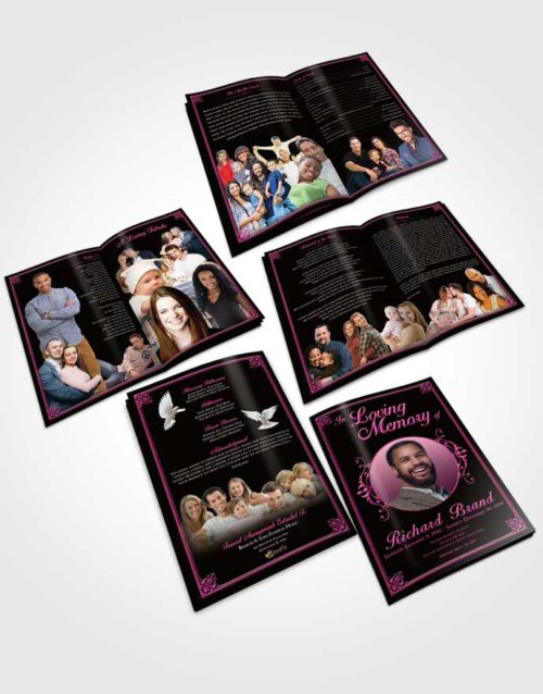 Booklet Memorial Folder Pink Faith Class Dark